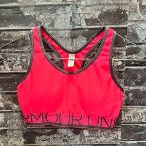 Under Armour Compression Sports Bra XS Pink Black Racerback